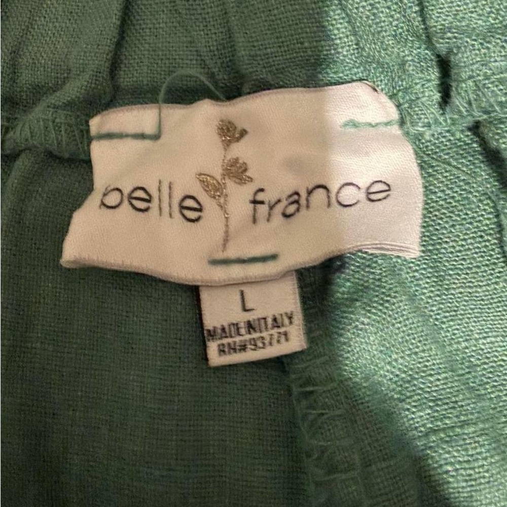 Belle France Lagenlook Linen Pants Teal - Picture 6 of 7